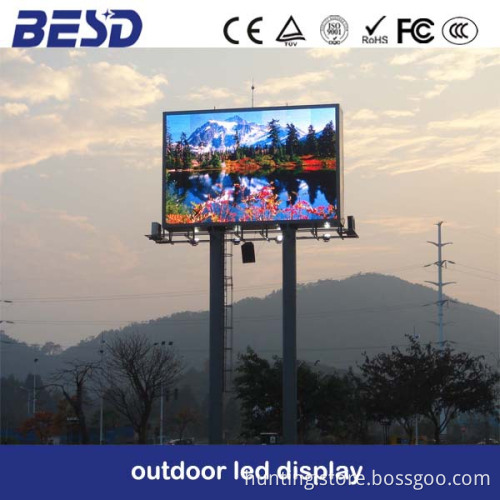 shenzhen direct factory large outdoor fixed installation advertising full color led billboard/ double sides led sign
